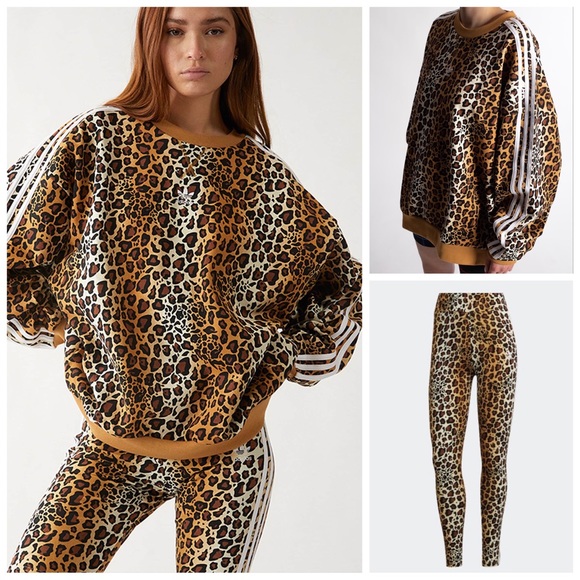 ⚡️LastOne⚡️Adidas originals leopard cheetah sweatshirt & tight legging set - Picture 1 of 5